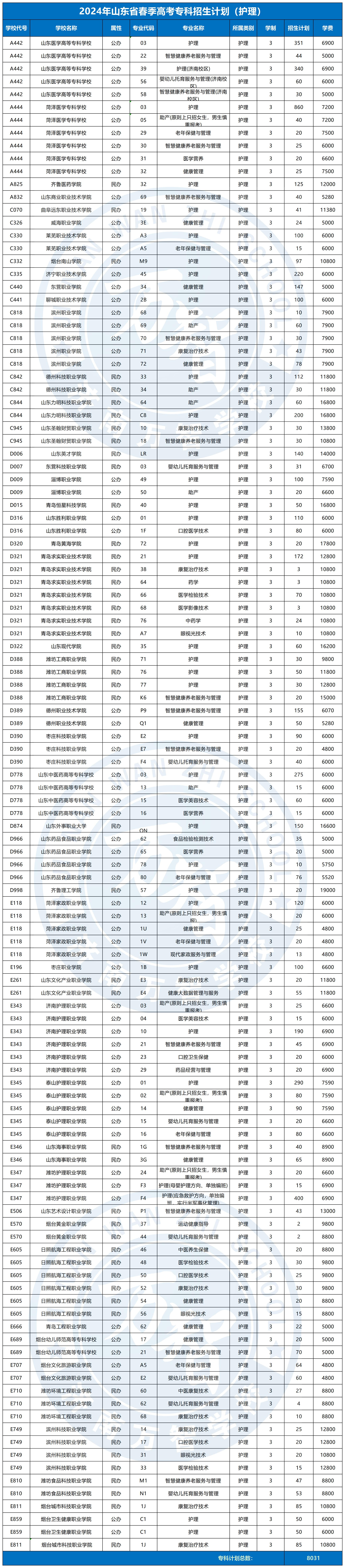 2024春季高考?？普猩媱漘護理